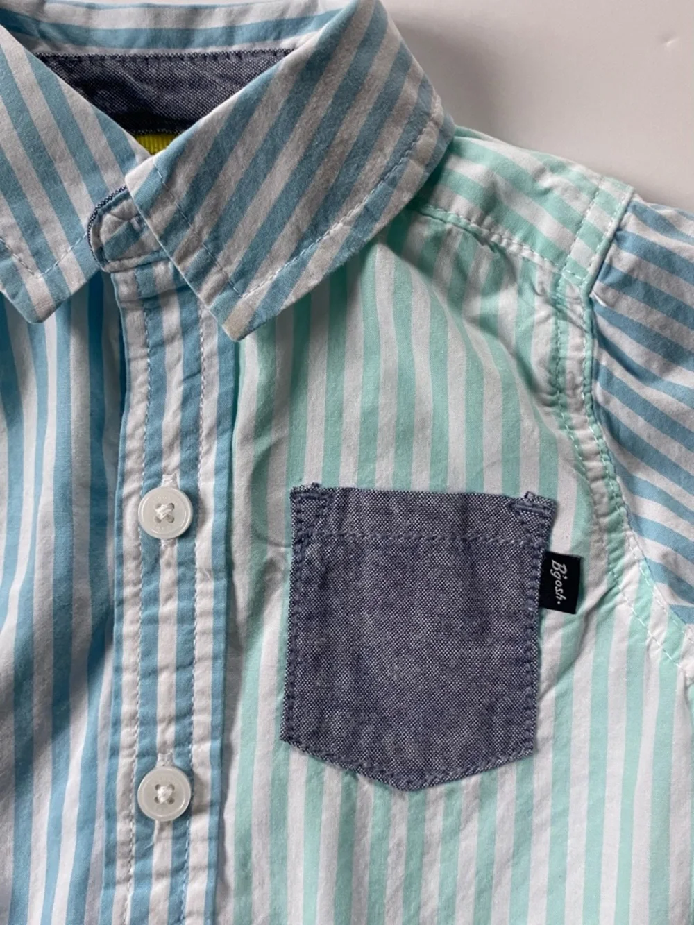 Oshkosh B'gosh Boys One Piece Size 6 Months Striped Shirt Rolled Sleeve Baby